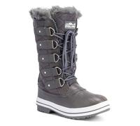 Polar Womens Snow Boot Nylon Tall Winter Snow Waterproof Warm Rain Boot - Grey/Grey - 4 - ZZCD0029