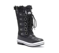 VIVA Polar Women's Quilted Tall Winter Snow Rain Boots in Jet Black | Size: 7 Viva Jet Black 7