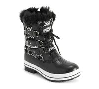 VIVA Polar Womens Snow Boot Quilted Short Winter Snow Rain Boots - 3 - Black Cardy