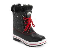 VIVA Polar Women's Snow Boot Quilted Short Winter Snow Rain Warm Boots - 5 - Black Grey