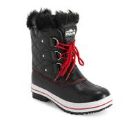 VIVA Polar Women's Snow Boot Quilted Short Winter Snow Rain Warm Boots - 7 - Black Grey
