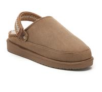 VIVA Polar Womens Suede Comfort Faux Fur Clogs - Slip-On Adjustable Strap - 4 - Tan Aztec