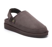 VIVA Polar Womens Suede Comfort Faux Fur Clogs - Slip-On Adjustable Strap - 7 - Mocha