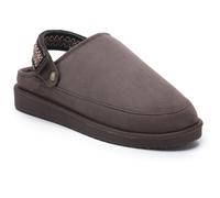 VIVA Polar Womens Suede Comfort Faux Fur Clogs - Slip-On Adjustable Strap - 9 - Mocha Aztec
