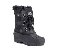 Polar Women’s Waterproof Winter Hiking Boots - Insulated Mid Calf Snow Boots with Non-Slip Sole, Warm Lining & Lace-Up Design for Outdoor Walking, Trekking & Cold Weather - Black - UK 3