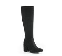VIVA Quinn: Womens Knee High Heeled Long Boots - 7 - Black