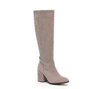 VIVA Quinn: Womens Knee High Heeled Long Boots - 8 - Taupe