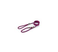 Ancol Viva Reflective Rope and Leather Slip Dog Lead - Purple - Lightweight Weatherproof Durable Puppy Training Accessory - 1.2m x 12mm