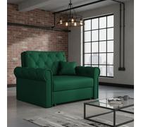Viva Roma I Armchair Bed With Sleep Function Bedding Storage Metal Legs Wooden Frame 116X85X98Cm Green