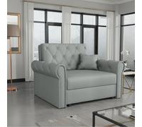 Viva Roma I Armchair Bed With Sleep Function Bedding Storage Metal Legs Wooden Frame 116X85X98Cm Light Grey