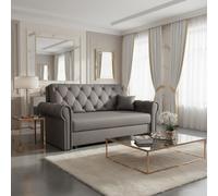 Viva Roma Iii Living Room Sofa Bed Polyurethane Foam Hr Foam Wave Spring Metal Legs Wooden Frame 168X85X98Cm Dark Grey