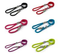 Ancol Viva Reflective Rope and Leather Slip Dog Lead - Purple - Lightweight Weatherproof Durable Puppy Training Accessory - 1.5m x 8mm