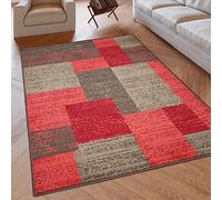 Viva Rugs Modern Rug Brown Red Geometric Patterned Soft Large Small Living Room Area Mat (Brown Red, 160x225cm (5'3''x7'4''))