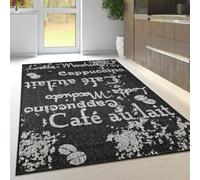 Viva Rugs Non Slip Rug Kitchen Living Room Fat Weave Check Carpet Small Large Runner Mat (120x160cm - 4'x5'3" ft, Black Coffee)