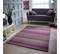 Viva Rugs Wool Rug Purple Natural HANDWOVEN Carpet for Living Room Bedroom Hallway Heavy Small Large Runner (Purple, 160x230cm (5'3"x7'6"))