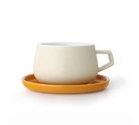 Viva Scandinavia Ella Tea or Coffee Porcelain Cup and Saucer with Handle, 0.3 L - Cream