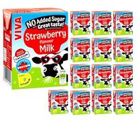 Viva Strawberry Flavoured Milk Drink, High in Protein, Vitamins & Calcium 200 ml (Pack of 14 Cartons)