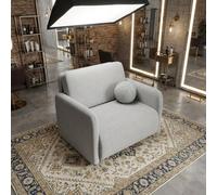 Viva Sun I Upholstered Chair Bed Has Sleep Function And Bedding Storage Chipboard Metal Legs 100X103X85Cm Light Grey