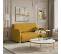 Viva Sun Iii Sofa Bed With Sleeping Function And Bedding Storage Metal Legs Chipboard Frame 150X103X85Cm Mustard