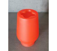 Viva Trend Poppy Red Toothbrush Holder Polyresin Light Transparent