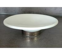 Viva Trend Porcelain White / Silver Soap Dish with Wall Mount Set