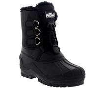 VIVA Unisex Kids Pull On Drawstring Closure Nylon Muck Duck Snow Rain Boots in Black | Size: 1 Viva Black 1