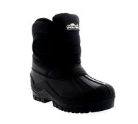 VIVA Unisex Kids Single Strap Thermal Winter Hiking Nylon Boot in Black | Size: 2 Viva Black 2