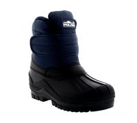VIVA Unisex Kids Single Strap Thermal Winter Hiking Outdoor Nylon Boots - Navy - 4