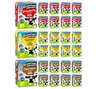 Viva Variety Pack Flavoured Milk Drink, Flavours inc. Strawberry, Chocolate, Banana. High in Protein, Vitamins & Calcium 200 ml (Pack of 27 Cartons)