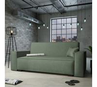 Viva Vox Iv Sofa Bed With Storage And Sleeping Function Wooden Legs Free Standing 192X88X102 Cm Green