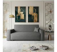 Viva Vox Iv Upholstered Sofa Bed For Living Room With Sleeping Function Storage Box Wooden Legs 192X88X102Cm Dark Grey