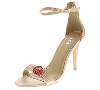 Viva Womens Diamante Cherry Cut Out Barely There Sandals Open Toe High Heels - Nude - UK6/EU39 - KL0173