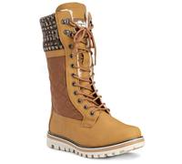 VIVA Womens Faux Fur Thermal Waterproof Outdoor Snow Winter Calf Boots - 6 - Tan