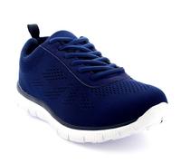 Get Fit Women's Lightweight Running Trainers - Breathable Mesh Gym Shoes with Cushioned Sole - Comfortable Walking & Fitness Sneakers - Lace-Up Athletic Footwear - Navy - 5-38