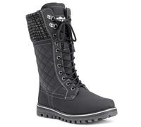 Polar Womens Snow Durable Outdoor Thermal Winter Warm Waterproof Mid Calf Boot - Black Leather - UK4/EU37 - YC0379