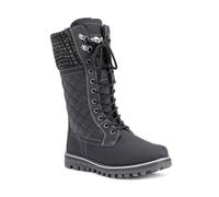 Polar Womens Snow Durable Outdoor Thermal Winter Warm Waterproof Mid Calf Boot - Black Leather - UK4/EU37 - YC0379