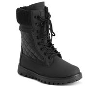 Polar Womens Memory Foam Outside Pocket Inside Zip Thermal Waterproof Deep Tread Rubber Sole Snow Boots - Black Leather Mono - UK8/EU41 - YC0622
