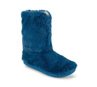 VIVA Women's Polar Memory Foam Zipper Faux Fur Cosy Boot in Blue | Size: 8 Viva Blue 8