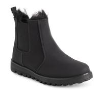 VIVA Women's Polar Women's Chelsea Winter Boots - Faux Fur Lined Nubuck Ankle Boots in Jet Black | Size: 3 Viva Jet Black 3