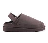 VIVA Women's Polar Women's Suede Comfort Faux Fur Clogs - Slip-On Adjustable Strap in Dark Brown | Size: 5 Viva Dark Brown 5