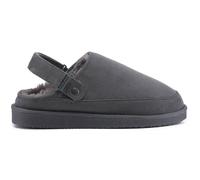 VIVA Polar Womens Suede Comfort Faux Fur Clogs - Slip-On Adjustable Strap - 5 - Grey