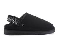 Polar Women's Suede Comfort Faux Fur Clogs - Breathable Slip-On with Adjustable Strap & Lightweight Durable Sole - Casual Everyday Footwear for Home, Travel & Walking - Black Aztec 7