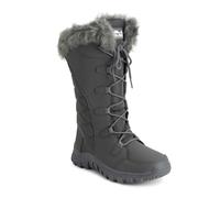 VIVA Women's Quilted Lace Up Waterproof Black Outdoor Cuff Snow Rain Boot - 5 - Grey Nylon Tall