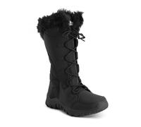 VIVA Women's Quilted Lace Up Waterproof Black Outdoor Cuff Snow Rain Boot - 8 - Jet Black