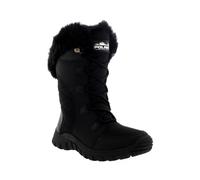 VIVA Women's Quilted Lace Up Waterproof Black Outdoor Cuff Snow Rain Boot - 9 - Black