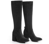 VIVA Women's Quinn: Women's Knee High Heeled Long Boots in Black | Size: 6 Viva Black 6