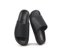 VIVA Women's Women's Slip On Flat Slider Sandal Slides - Everyday Summer Wear in Black | Size: 5 Viva Black 5