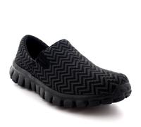 Get Fit Women’s Slip-On Walking Shoes - Lightweight Breathable Trainers with Memory Foam - Casual Work Sneakers - Comfortable Gym, Travel & Everyday Wear - Black - UK4/EU37