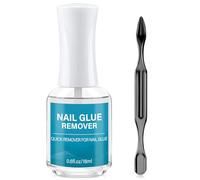 VIVAALI False Nail Remover with Cuticle Pusher 18ml (0.6oz Liquid) Quickly Removes Adhesive from Nail Tips Not Suitable for Gel Polish and UV Glue