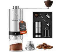 Vivaant Manual Coffee Grinder - Hand Coffee Grinder with Adjustable Dragon Tooth Stainless Steel Conical Burr, No-Power, Manual Coffee Grinder for Drip Coffee, Espresso, French Press, and More!